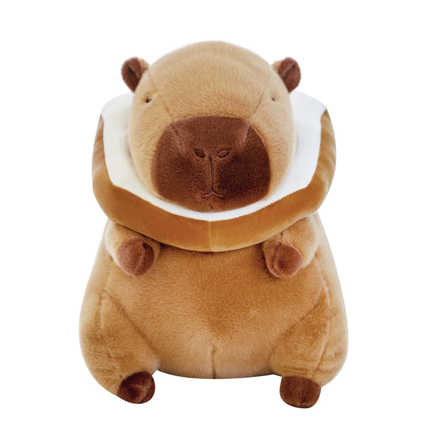 capybara plush with toast collar soft stuffed animal toy for kids and collectors