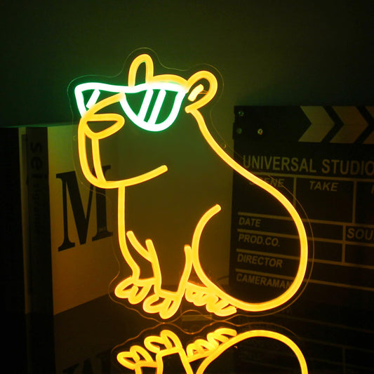 CKTBLEY neon light shaped like a cool animal wearing sunglasses cool animal wall light decor