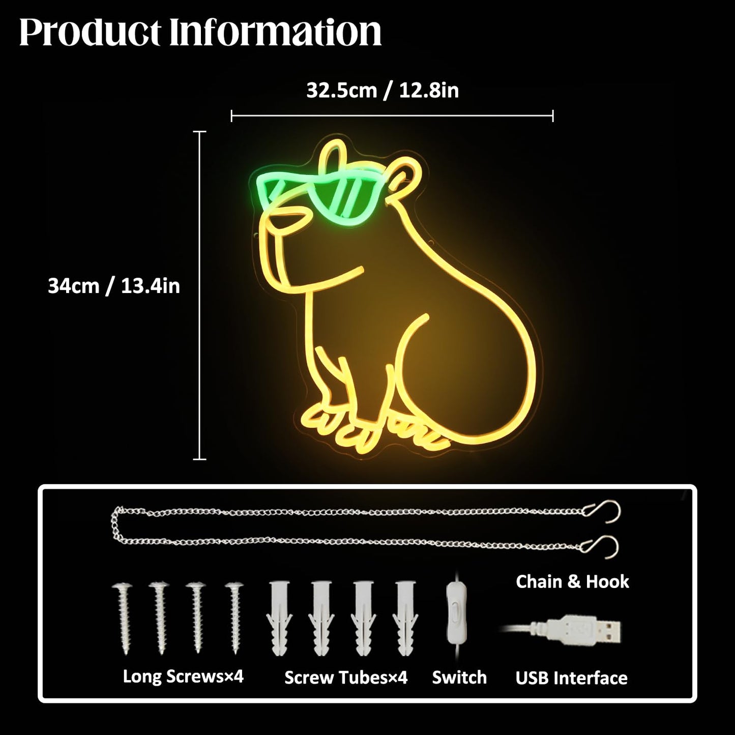 Cool animal wall light decor shaped like a bear with green sunglasses LED light for home