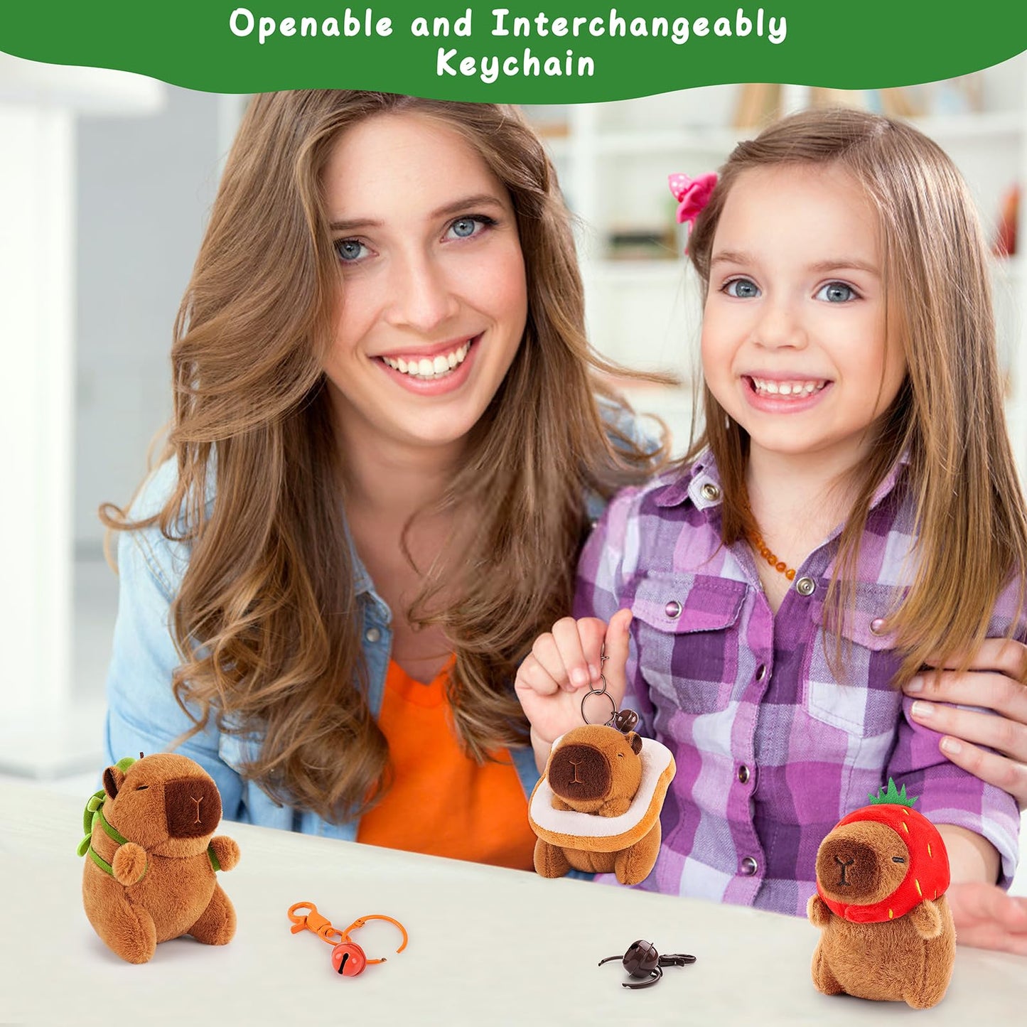 Capybara Keychain Set – Cute Plush Charms