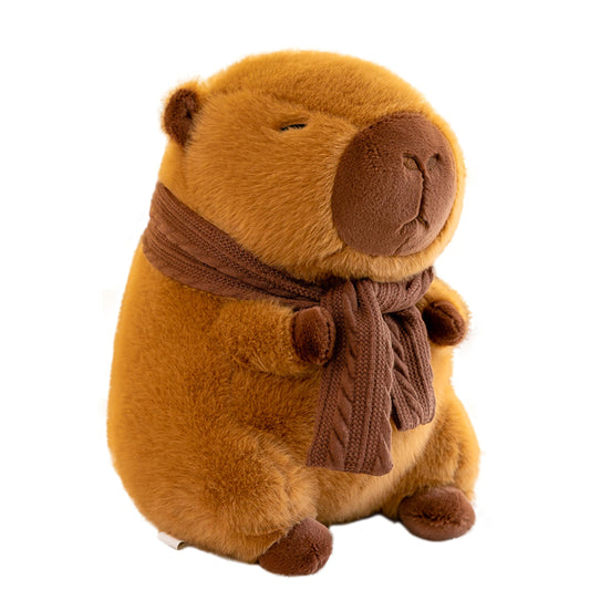 TXDRRA Capybara Plush Toy,Cute Capybara Stuffed Animal,Soft Brown Capybara Plushie,Gifts for Boys and Girls (Scarf Capybara, 12 inches)