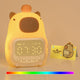 capybara alarm clock with soft yellow light and digital display showing 7:30 AM