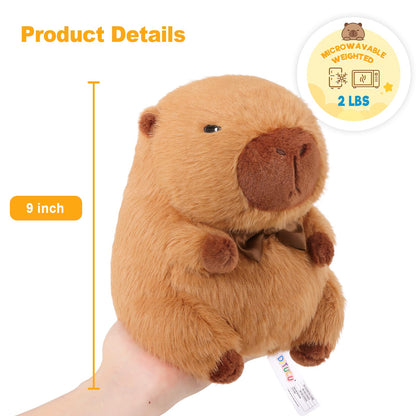 9 inch capybara heating pad for cramps microwavable and weighted plush toy