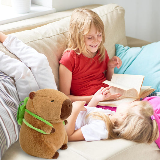 capybara stuffed animal with turtle backpack plush toy for kids