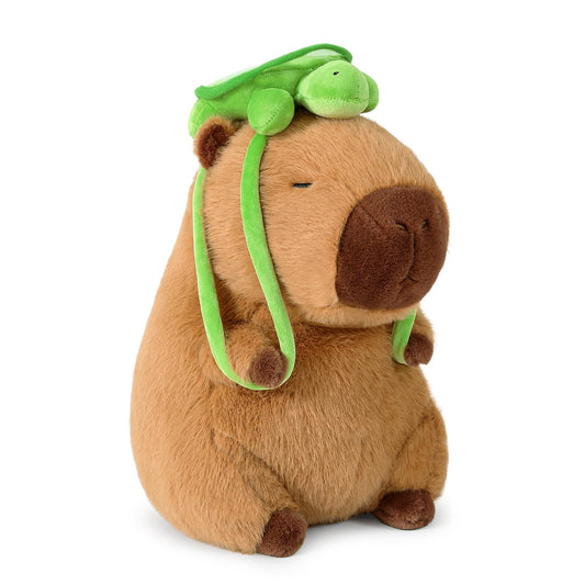 capybara stuffed animal with turtle backpack plush toy for kids