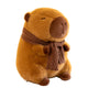 Soft brown capybara plush with scarf made by TXDRRA for cozy cuddling and decoration