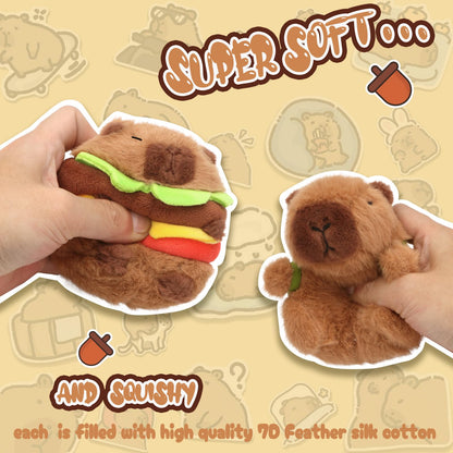 super soft and squishy capybara keychain set made with high quality 7D feather silk cotton