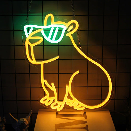 CKTBLEY neon light shaped like a cool animal wearing sunglasses cool animal wall light decor